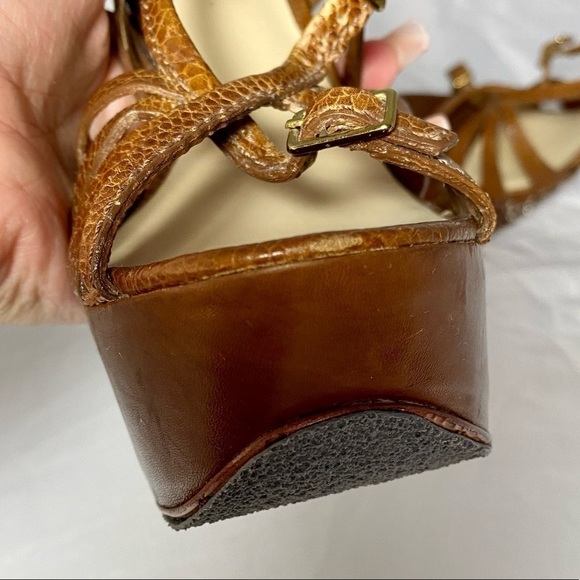 LAMB Gwen Stefani Studded Dale brown Platform strappy Stilettos size 5.5 - Picture 4 of 14